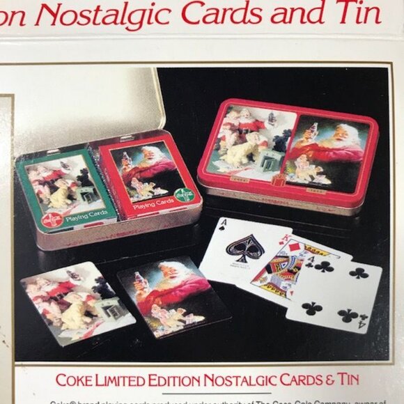 Vintage Coca-Cola Limited Edition Nostalgic Santa and Children Cards & Tin Set - Picture 4 of 9